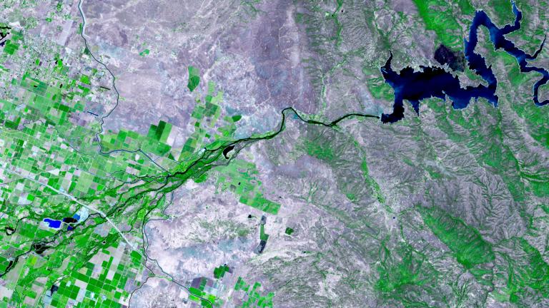 Satellite shot of earth for the sustainable future climate change page